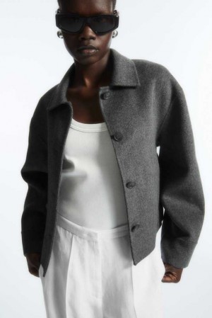 Women's COS Boxy Double-Faced Wool Jackets | HKAXL-7315