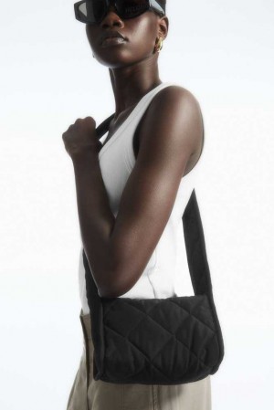 Women's COS Mini Diamond-Quilted Crossbody Bags Black | NORTM-1085