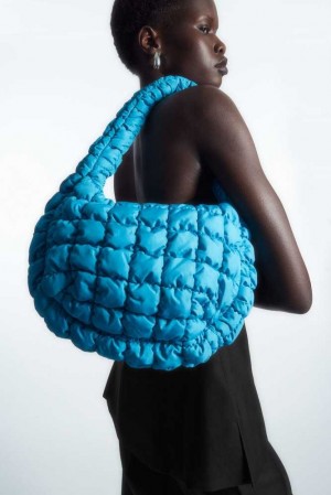 Women's COS Quilted Mini Bag Bags Blue | YSXKJ-9146