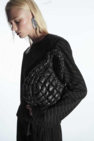 Women's COS Quilted Mini Bag - Leather Bags Black | DMFOW-8361