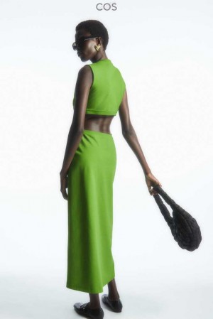 Women's COS Sleeveless Cutout Maxi Dress Dress | HKAPE-4320