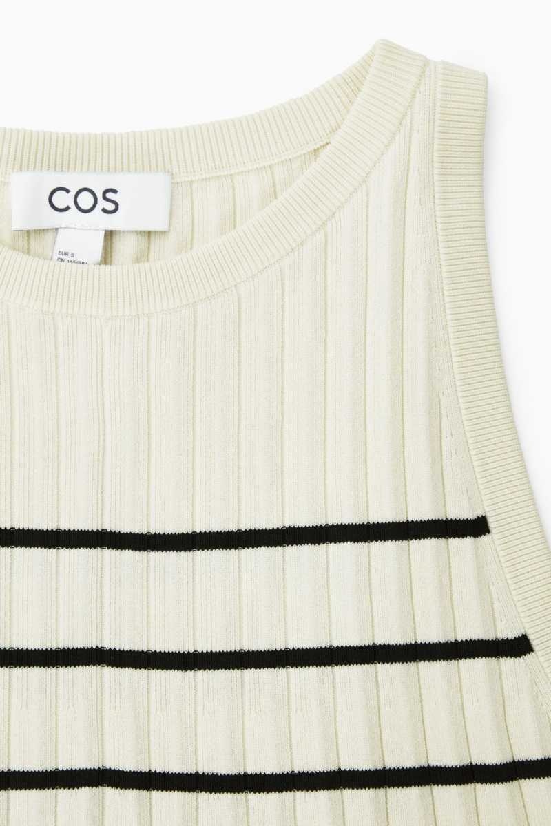Women's COS Pleated A-Line Mini Dress White | XUAGK-8714