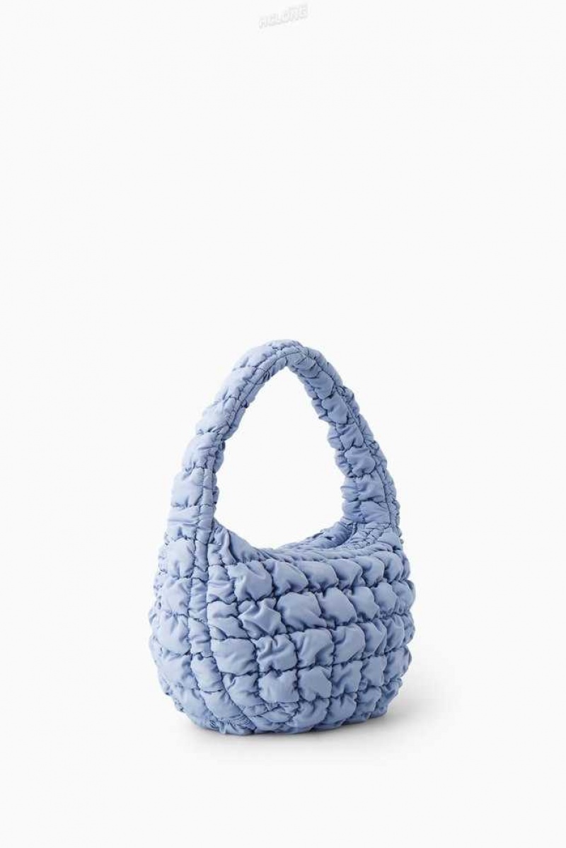 Women's COS Quilted Mini Bag Bags Blue | NPFAX-6279