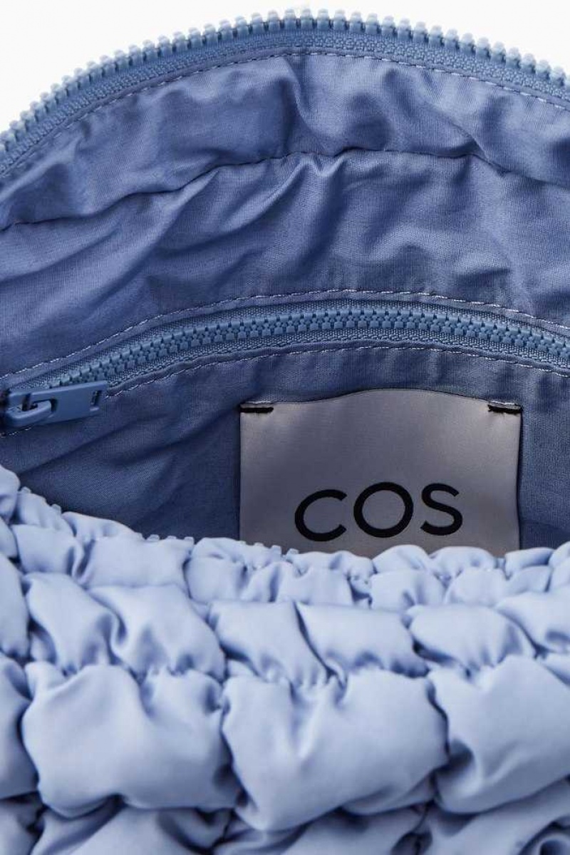 Women's COS Quilted Mini Bag Bags Blue | NPFAX-6279