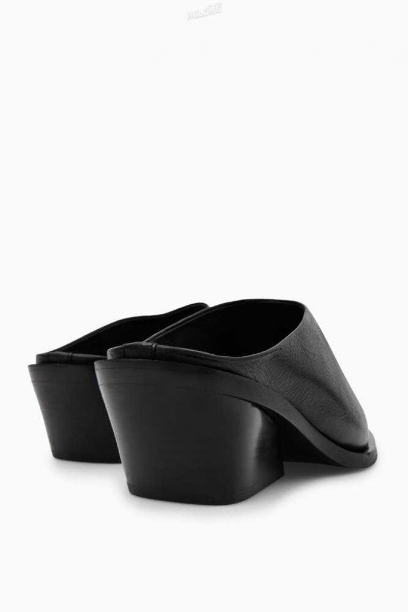Women's COS Toe-Cap Leather Mules Mules | KJGZH-5182
